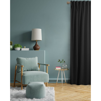 Zasłona z taśmą CASUAL CHIC 140x270 czarny